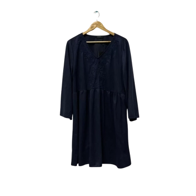  Womens  Size XL Long Sleeve Dress Navy Blue 