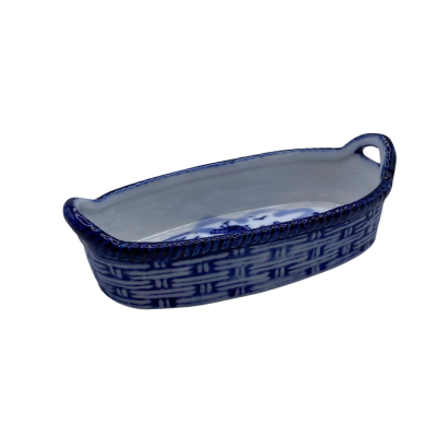 12cm Delft Handpainted Basket Brica1