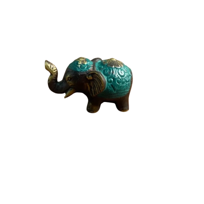 Vintage Elephant Statue Small (Green)
