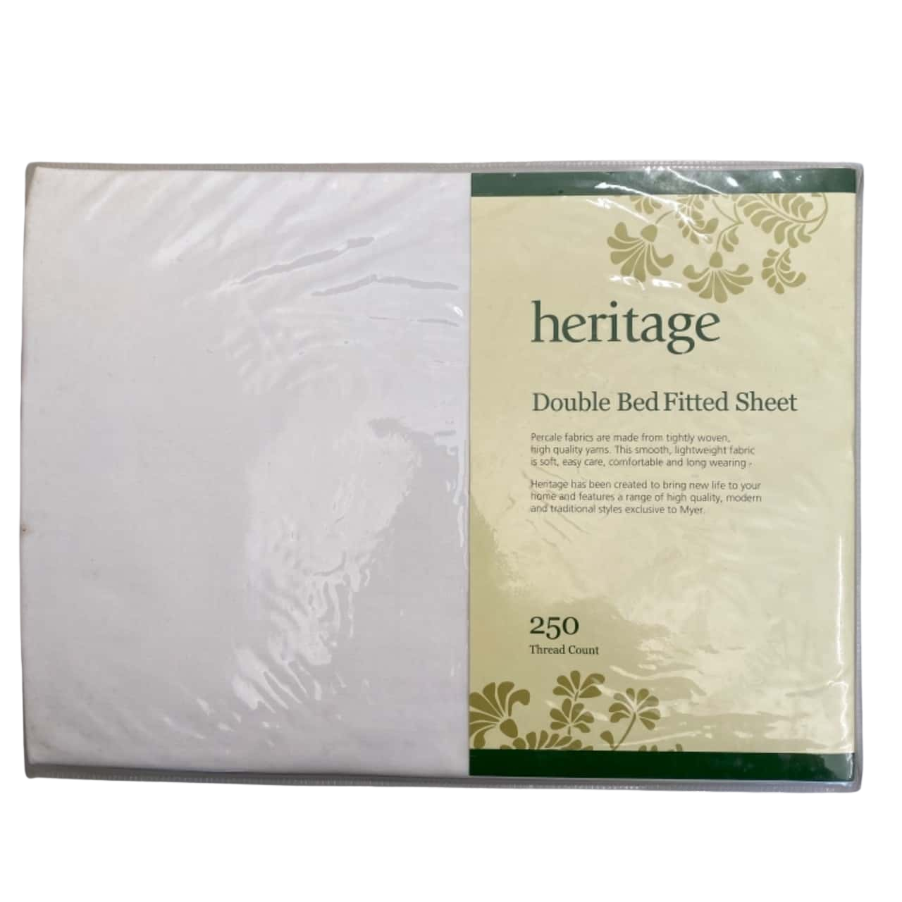 Heritage Double Bed Fitted Sheet White New In Package(s)