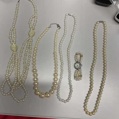  Womens Necklaces / Watch faux Pearl 