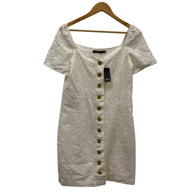 Sportsgirl Women's Cotton Dress Size 8 Off White RRP$100