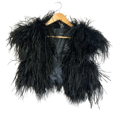 Bardot Womens  Size 10 Ostrich & Turkey Feather Vest