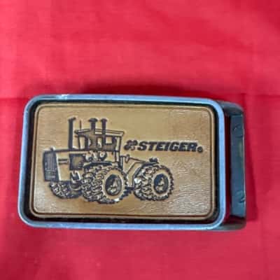 Men's Vintage Sleiger Tractor Leather Inlay Belt Buckle