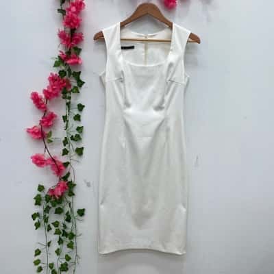 Barometer Womens Sleeveless Dress Size 10 White 