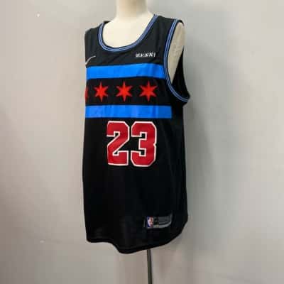 NBA / Nike #23 Jordan Mens  Size L /  XL Jersey Black  / Blue 