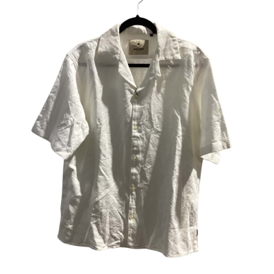 BNWT Jack & Jones Mens  Size M Jacquard Resort Relaxed Shirt Off White 