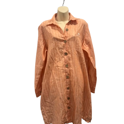 Tusik Flat Womens  Size M Mini Dress / Shirt Dress Orange 