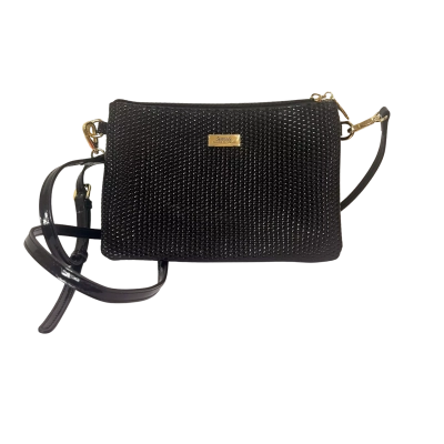 Serenade Womens Black Textured Cross Body Bag