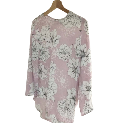 Witchery Womens  Size 6 3/4 Sleeve Top Floral / Pink  / White 