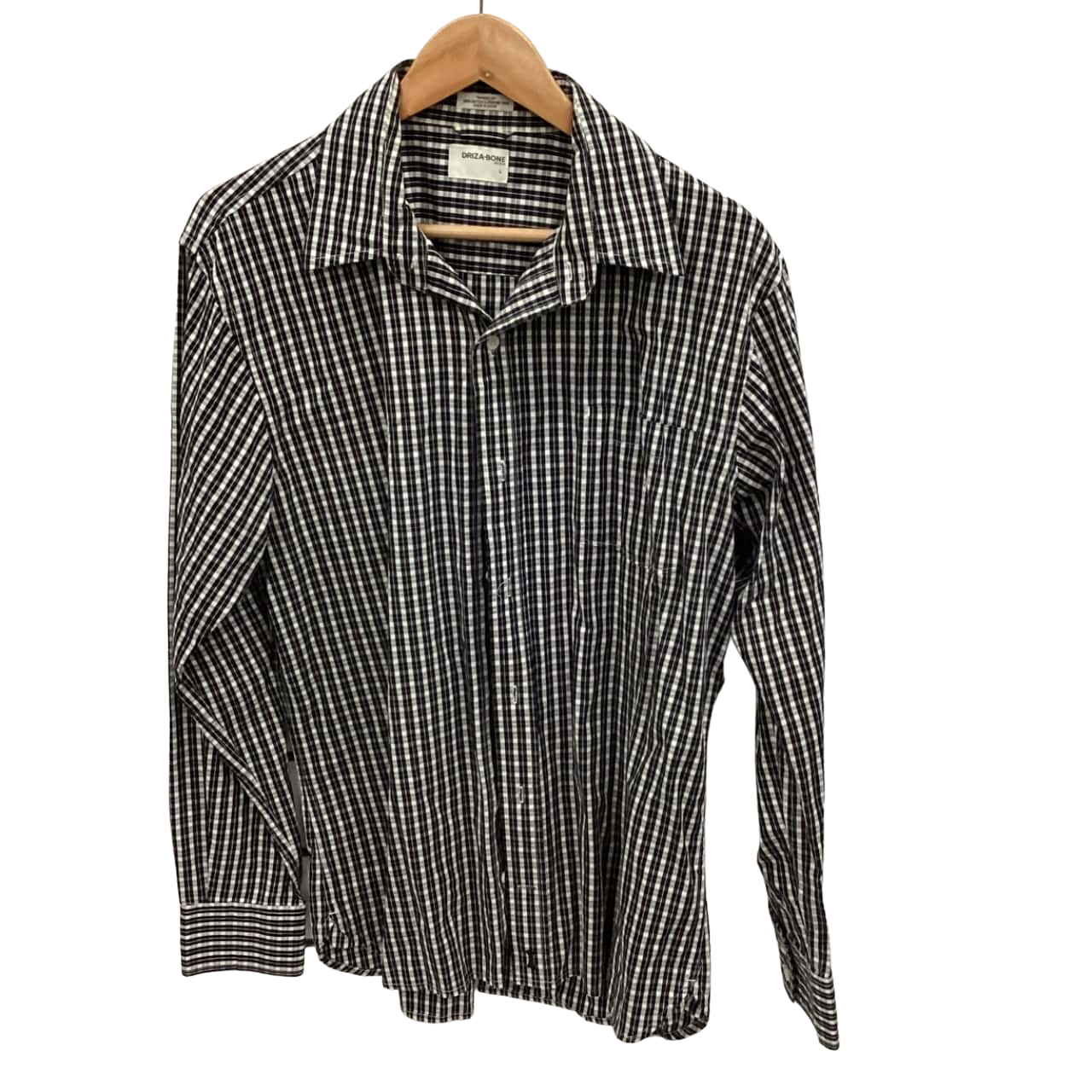 DrizaBone Mens Size L Long Sleeve Black / Checked / White