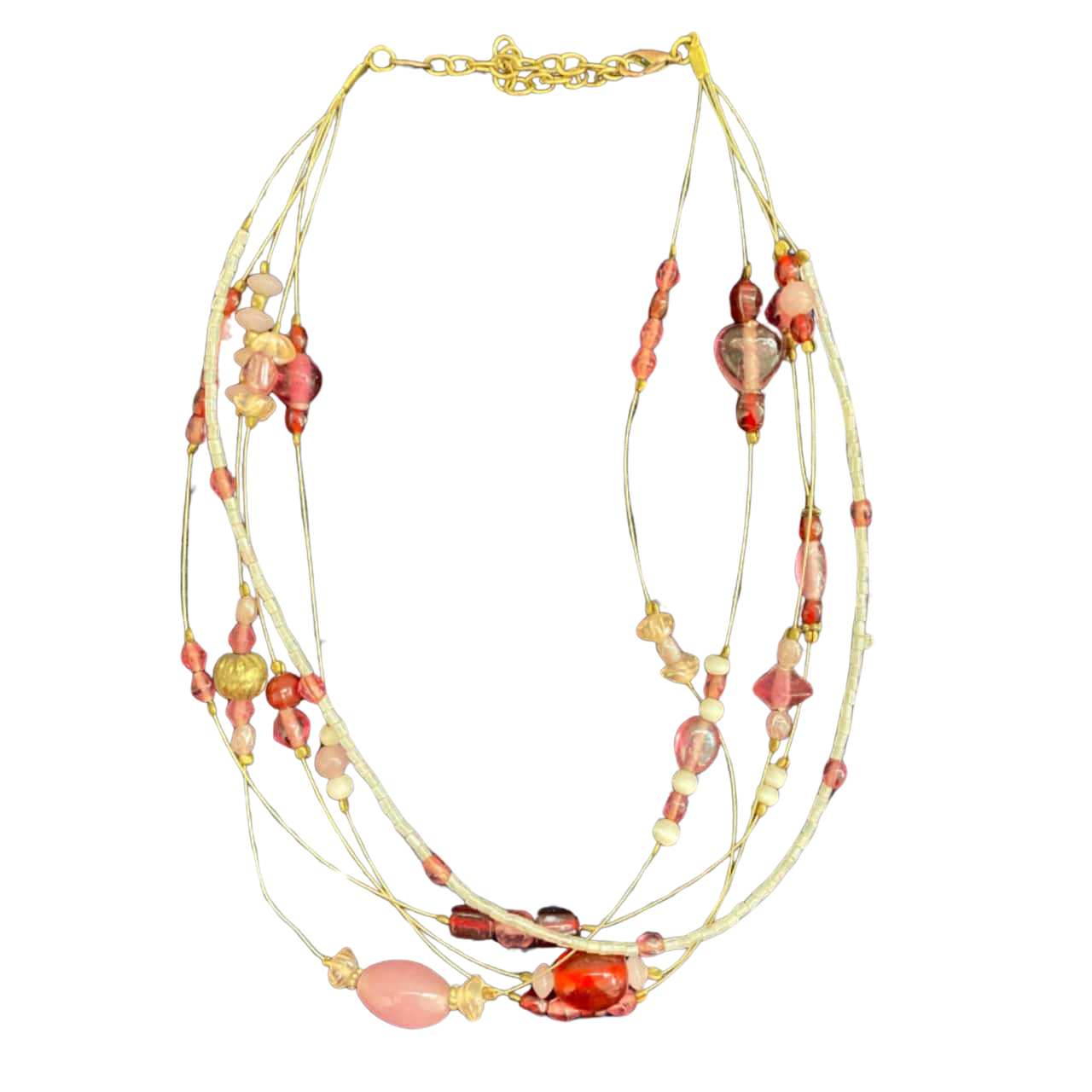 Thin pink wire necklace