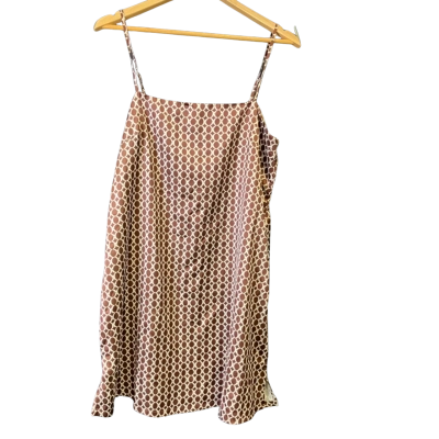 billy J Womens  Size 12 Midi Dress Brown / Multicoloured / White 
