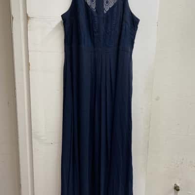 City Chic Women's Size L Sleeveless Dress Navy Blue 