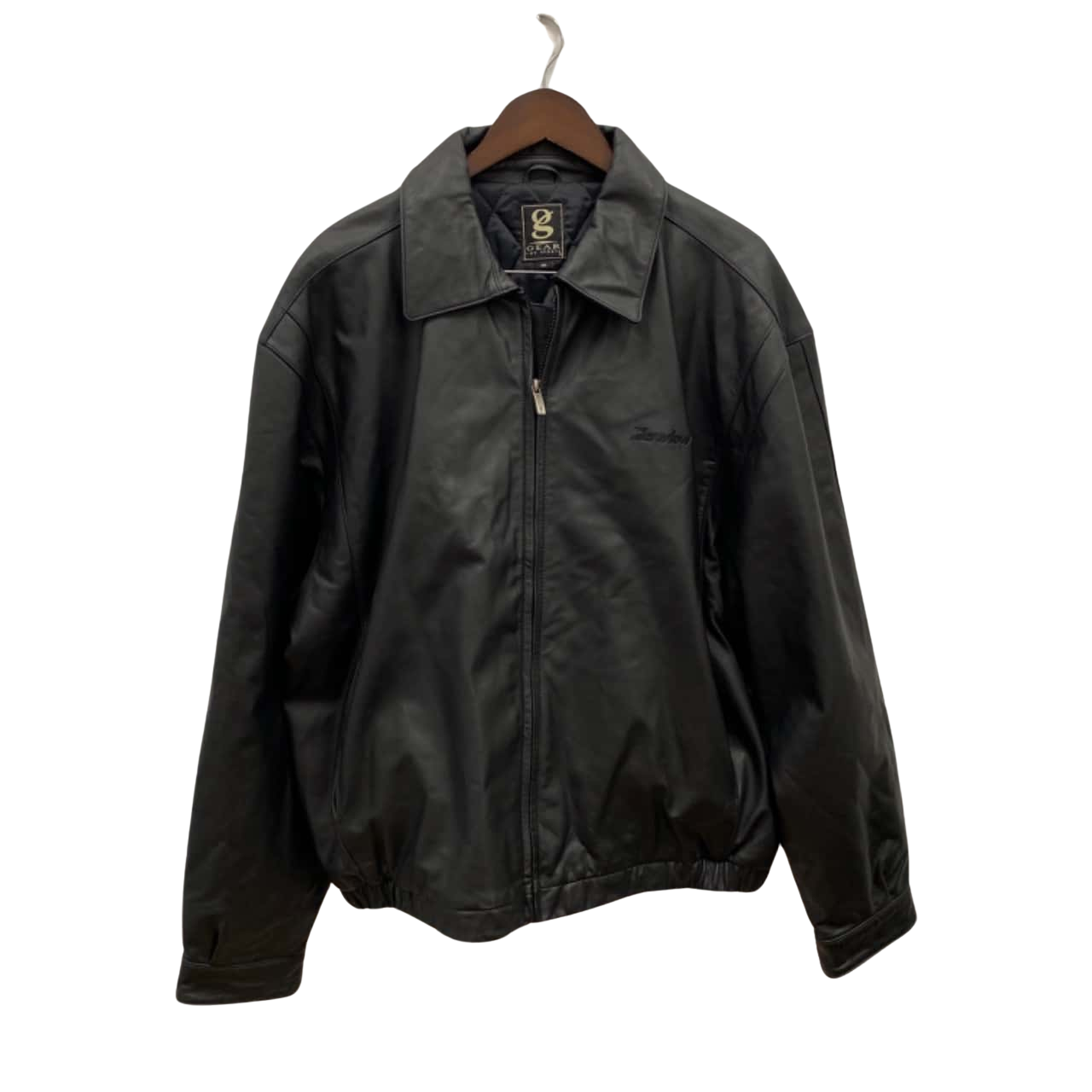 Mens Black leather Jacket XXL