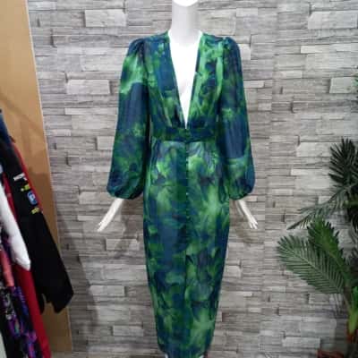 RUNAWAY Womens  Size L Cocktail Dress / Maxi Dress Blue / Green 