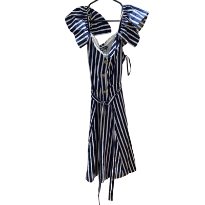 City Chic Womens  Size M Midi Dress Navy Blue / White 