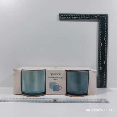 Openook Reactive Glaze Mugs 2Pcs PreOwned 