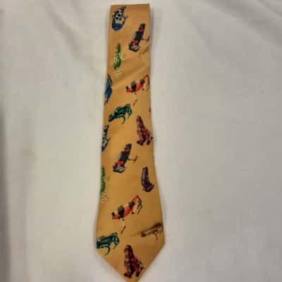 Front line vintage silk frog print tie