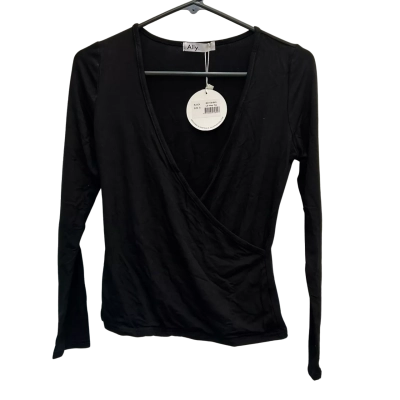 BNWT Ally Fashion Womens Size S Black Wrap Top