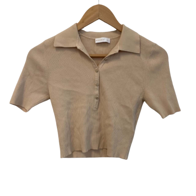 Kookai Womens  Size 6 / XS Short Sleeve Top Beige 