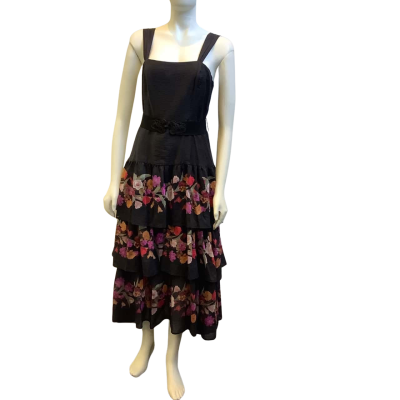 Brand New Portmans Womens  Size 10 Rose Garland Midi Dress Multicoloured