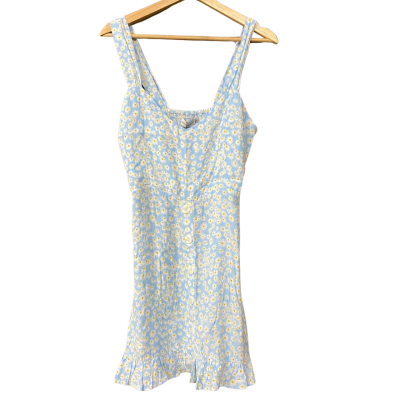 BNWT Faithfull The Brand Womens Size 10 Blue Floral Dress 