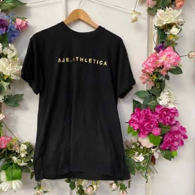 AJE Womens  Size 6 Short Sleeve Top Black  