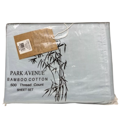 Park Avenue Bamboo Cotton Sheet Set King Single Mid Blue
