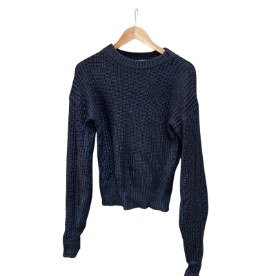 Sass & Bide Womens  Size S Crew Neck Jumper Metallic Blue 