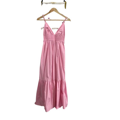 Seed Heritage Womens  Size 8 Poplin Stripe Maxi Dress Pink