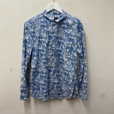 Kenji Mens  Size XL - SLIM FIT - Printed Shirt -97% Cotton