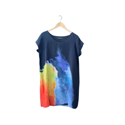 Decjuba Size 8 Casual Dress Black/Multicoloured 