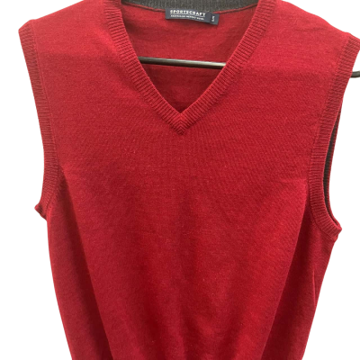 Sportscraft Mens  Size S 100% wool Vest Red 