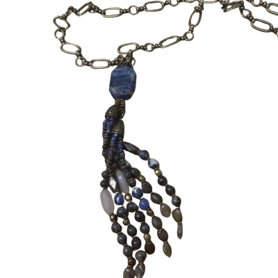 Long Blue Chico’s Stone Necklace
