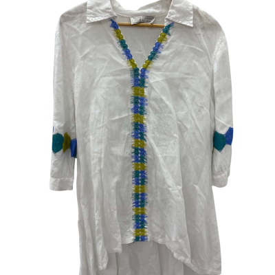 Haris cotton. Womens  Size M Short Sleeve Shirt tunic/top White 