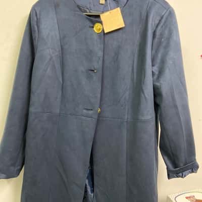 Noni B Womens  Size 16 Navy Blue Suede Coat
