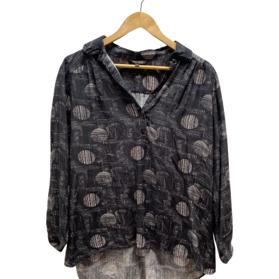 Marco Polo Womens  Size 12 Beige / Black  / Pattern Blouse
