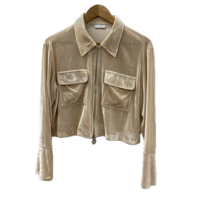 Silk Laundry Womens  Size XS Cropped Jacket Beige 