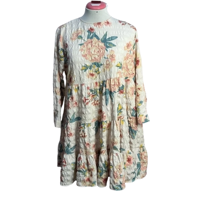 Zara Womens  Size M Mini Dress Beige / Floral 