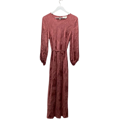 Auğuste The Label Size 12 Rose Pink Velvet-look Midi Dress