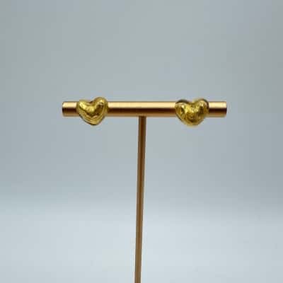 925 Italy Art Glass Heart Earrings