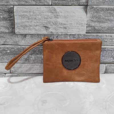 Mimco Womens Purse / Wristlet Pouch Brown 