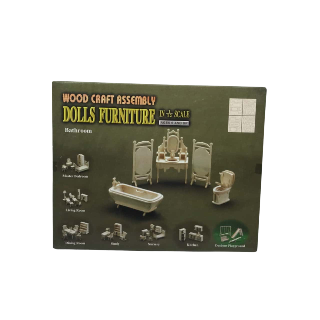 Wood Craft Assembly Bathroom Dolls Furniture Set(s)