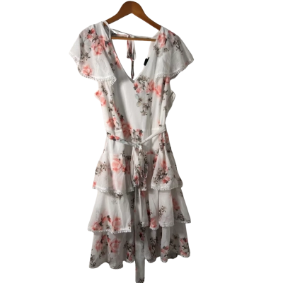 City Chic Womens  Size 20 Midi Dress Floral / Pink  / White 