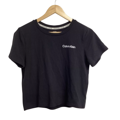 Calvin Klein Womens  Size M Black  Cropped T-Shirt