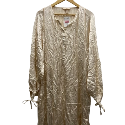 H&M Womens  Size L Long Sleeve / Maxi Dress Beige RRP $99.99 