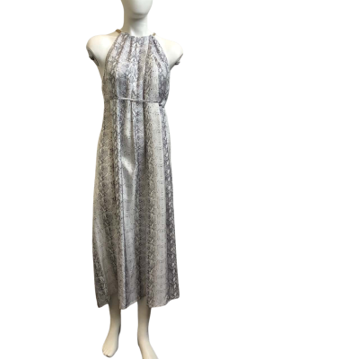 Brand New Scanlan Theodore Womens  Size 6 Silk Reptile Print Dress White/Black Mix