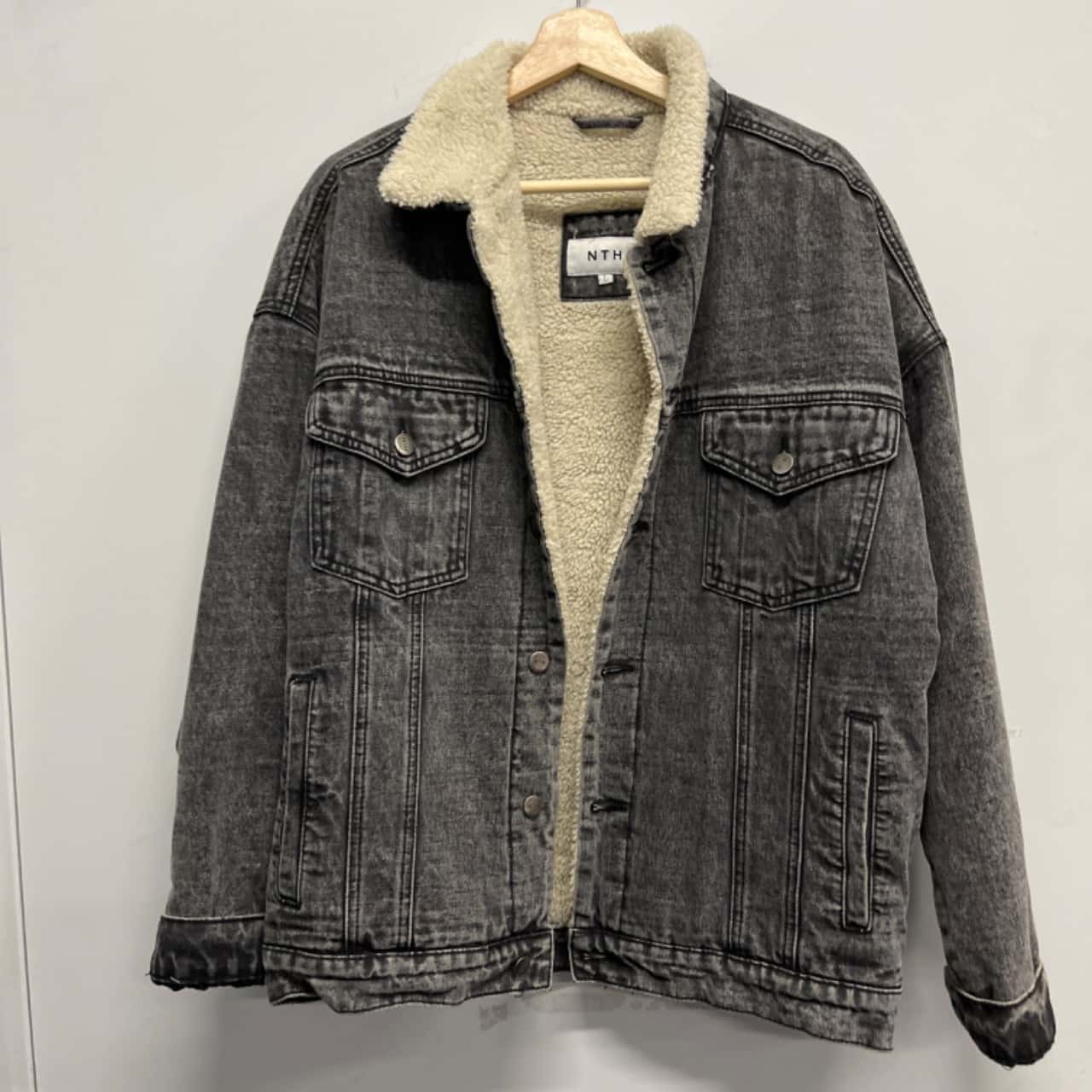 NTH black Stone Wash Sherpa jacket L (s)