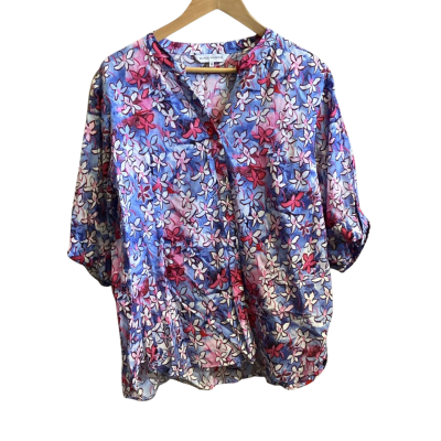 Black Pepper Womens  Size 14 Floral Top Blue / Pink  